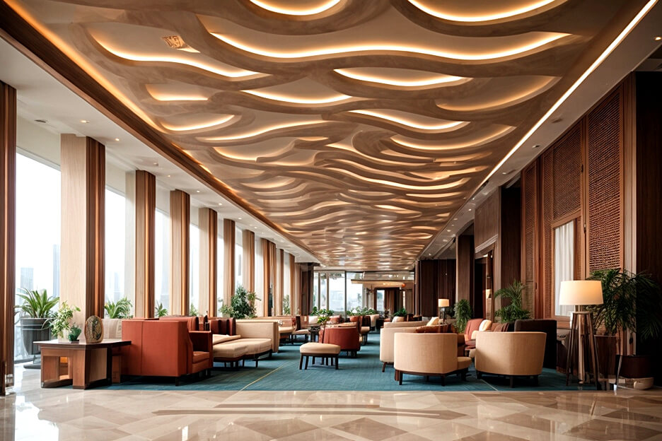 Sleek and Contemporary Lobby Ceiling Ideas