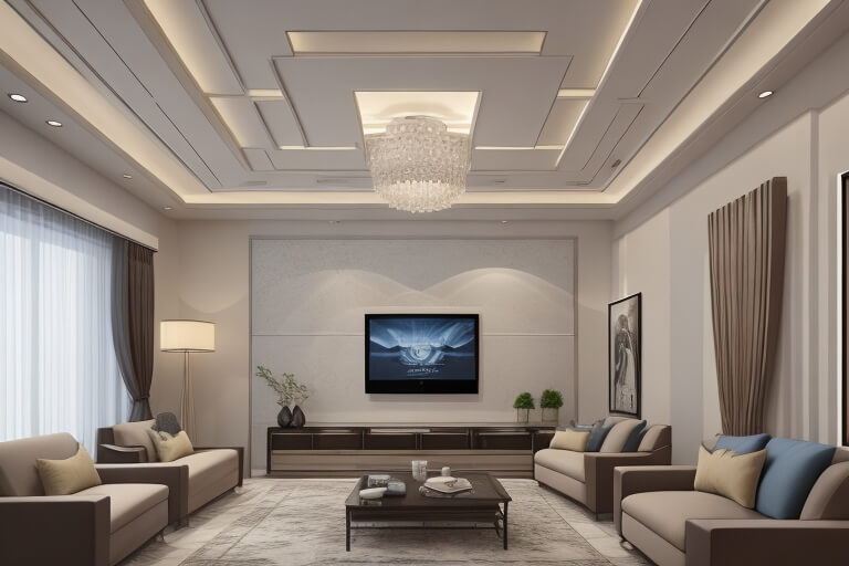 Sleek and Stylish Minimalist False Ceilings for Living Rooms