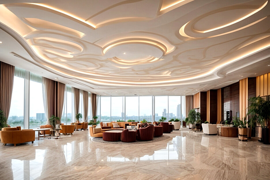 Sophisticated Lobby False Ceiling Innovations