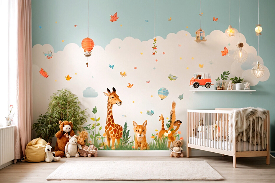 Stylish Living Rooms with Nursery Wall Stickers
