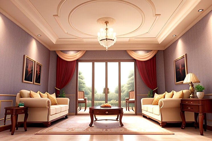 Suspended Elegance Drawing Room False Ceiling Inspiration