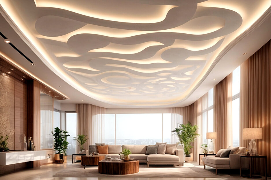 Suspended Elegance Modern False Ceilings Redefining Spaces