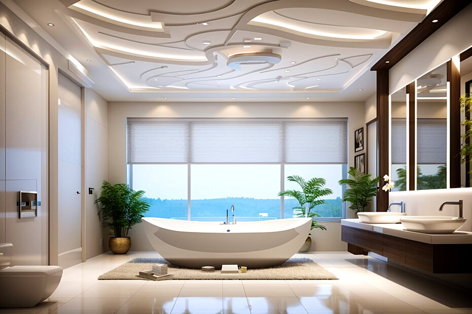 Suspended Splendor Bathroom Ceiling Ideas