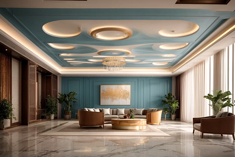 Suspended Splendor Lobby False Ceiling Trends