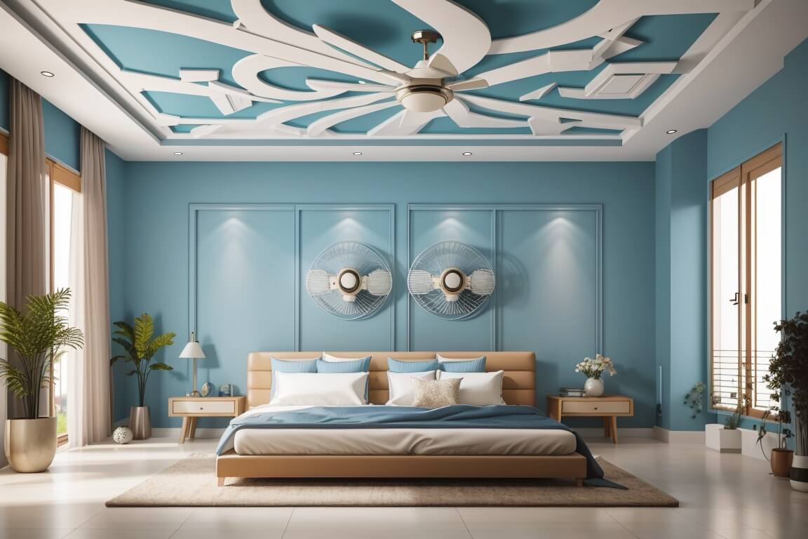 The Art of Blending Hall False Ceiling Designs with Fans