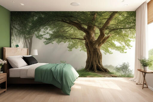Tree Silhouettes Bedroom Wall Stickers for Minimalists