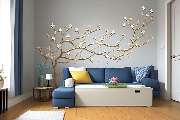Whimsical Florals Wall Decals for Living Room Charm