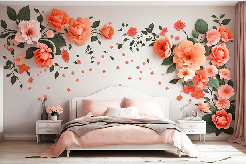 Whimsical Garden Floral Flower Wall Art Inspires Bedrooms