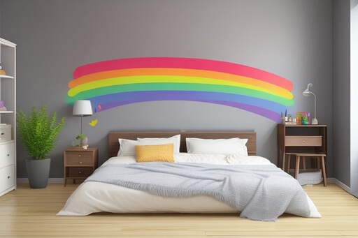 Whimsical Wall Art Rainbow Stickers for a Cozy Bedroom