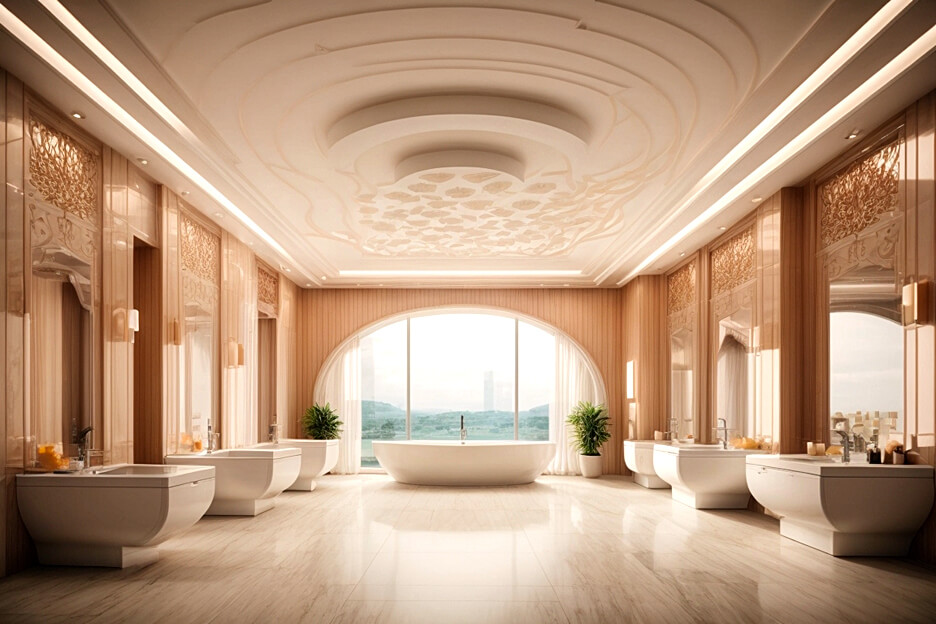Zen Retreat Tranquil Washroom Ceiling Styles