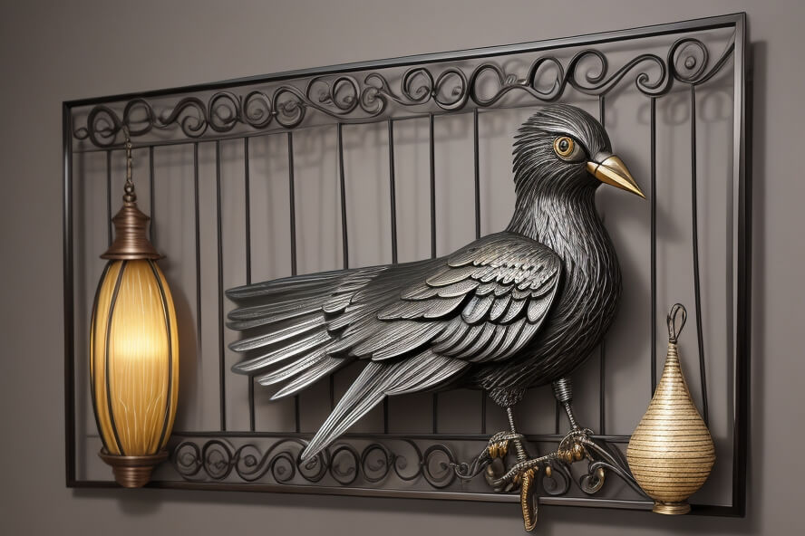 Avian Elegance Embracing Graceful Metal Birds in Wall Decor