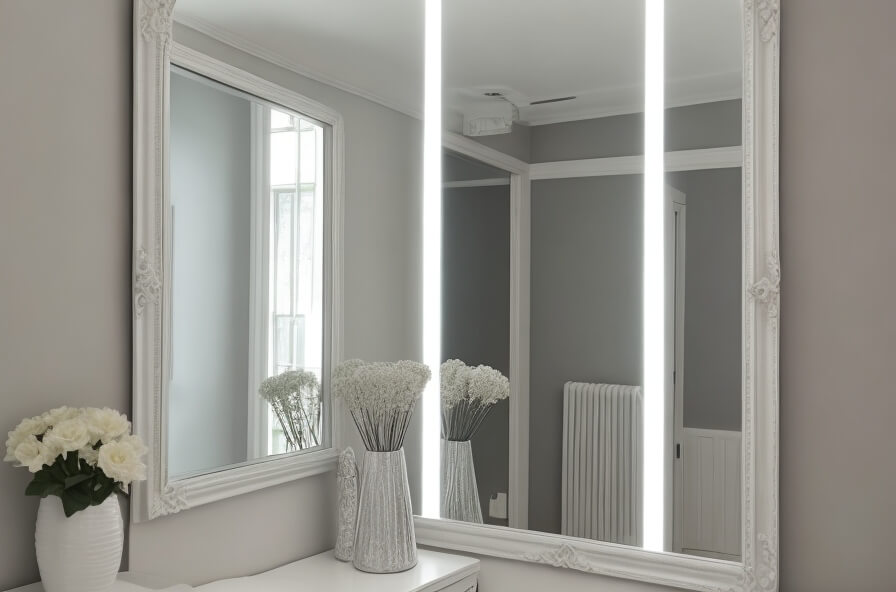 Bright Reflections Illuminating Interiors with White Wall Mirrors