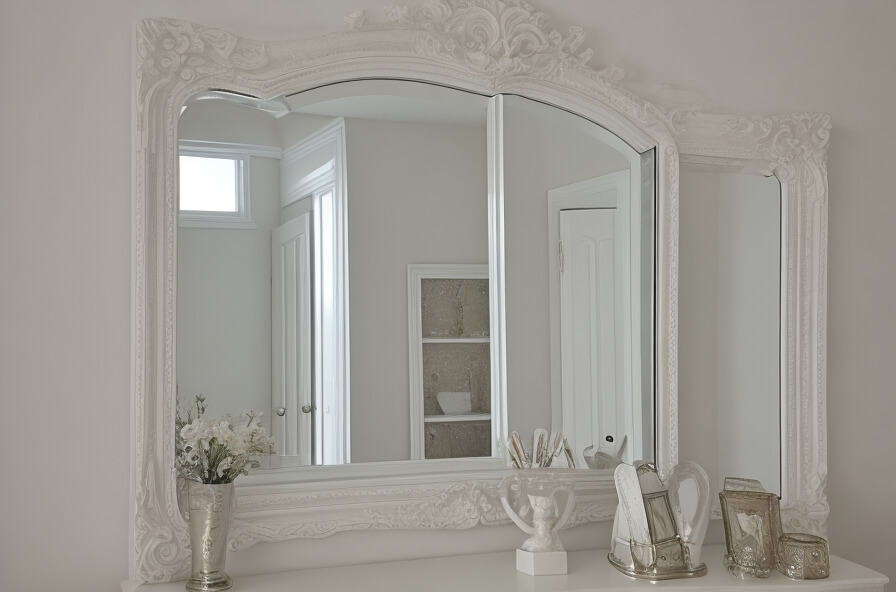 Chic and Sleek Enhancing Spaces with a White Wall Mirror