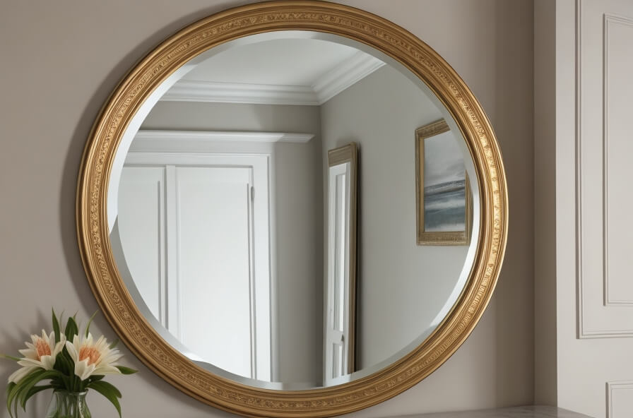 Chic and Unique Irregular Shaped Round Mirror