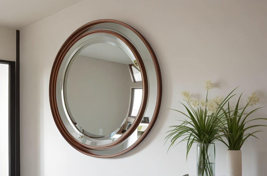 Circular Brilliance Contemporary Round Wall Mirror