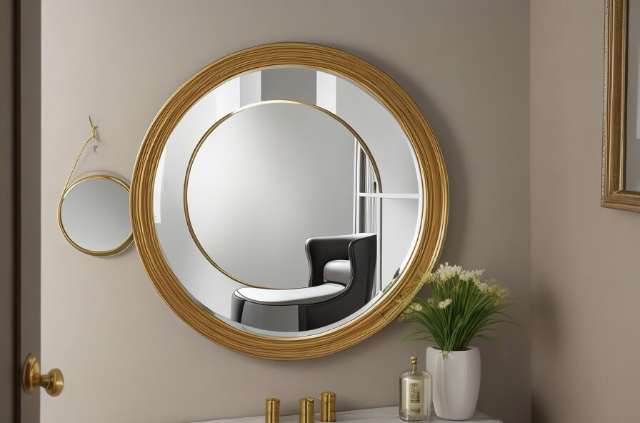 Classic Sophistication Round Mirror with Beveled Edges