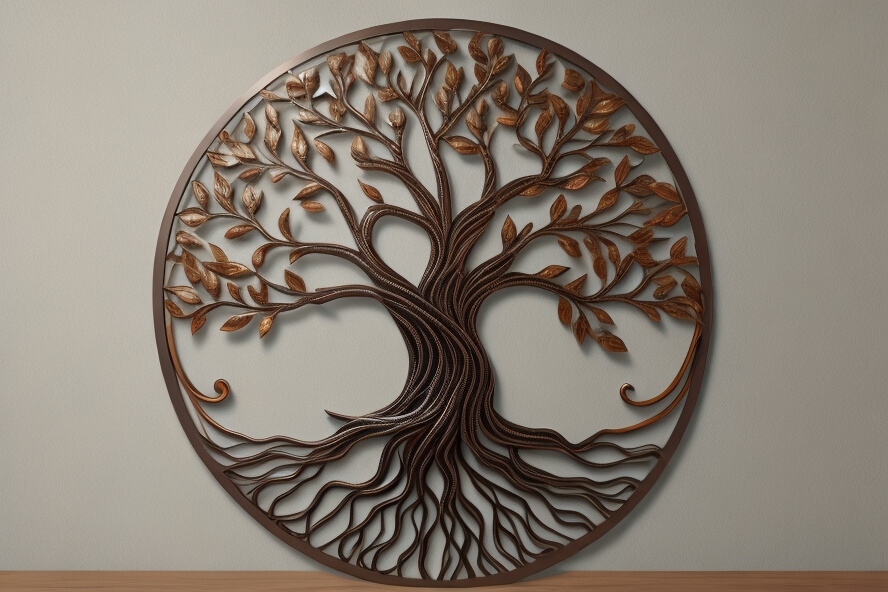 Crafted Elegance Intricate Tree of Life Metal Wall Hanging