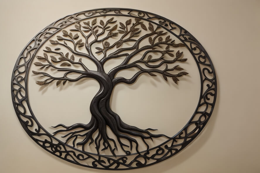 Cultural Reverie Ethnic Inspired Tree of Life Metal Wall Decor