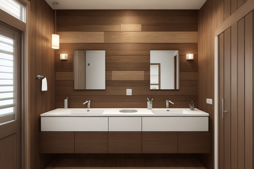 Eco Friendly Elegance Sustainable Wood Accent Walls in Bathrooms