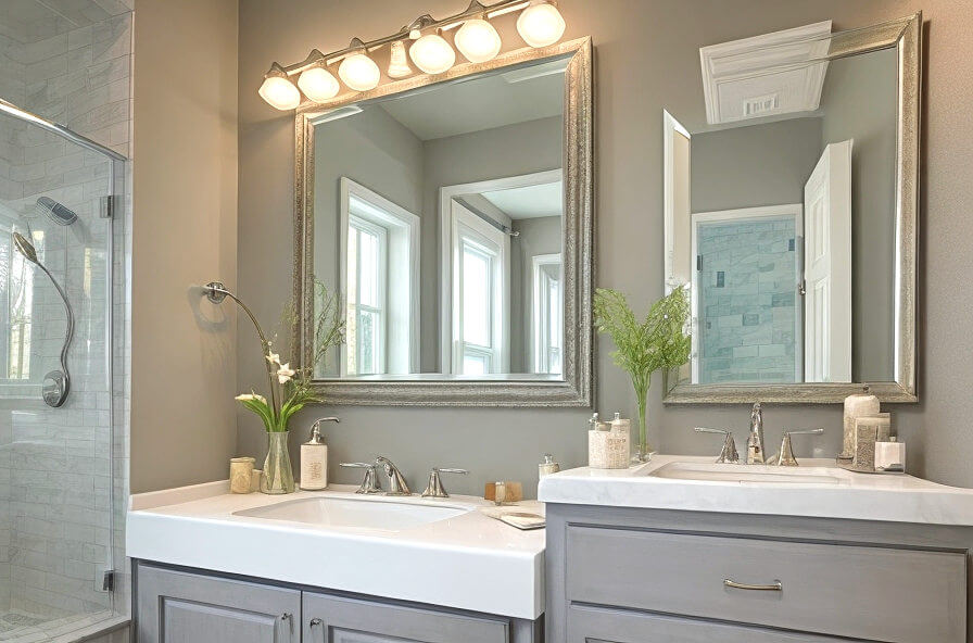 Framed Flourishes Elevate Your Bathroom Decor with Mirror Accents