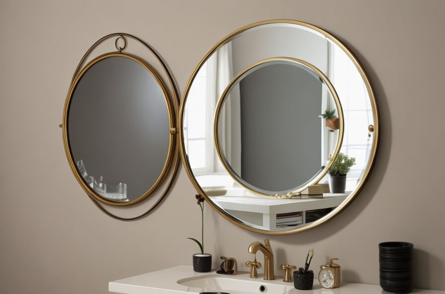 Framed Reflections Vintage Inspired Round Mirror