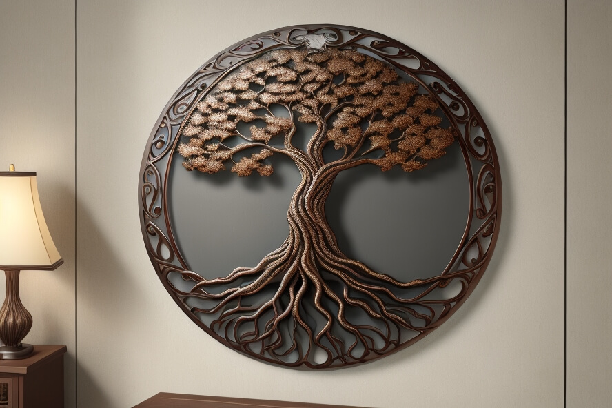 Gardens Grace Delicate Tree of Life Metal Wall Embellishment