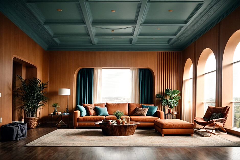 Modern Flair Contemporary Living Room False Ceiling Color Designs