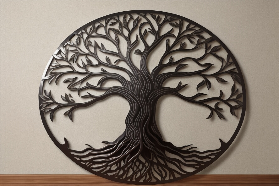 Natures Serenade Stunning Tree of Life Metal Wall Sculpture