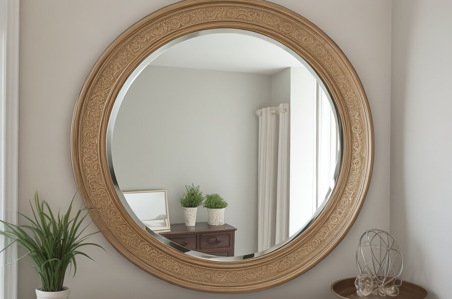 Nautical Inspiration Rope Frame Round Wall Mirror