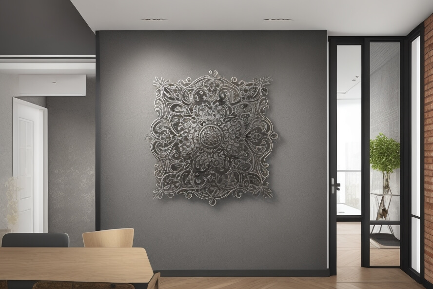 Organic Elegance Silver Leaf Metal Wall Art