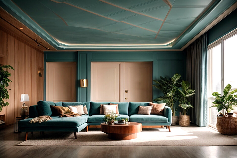 Radiant Elegance Dazzling Living Room False Ceiling Color Trends