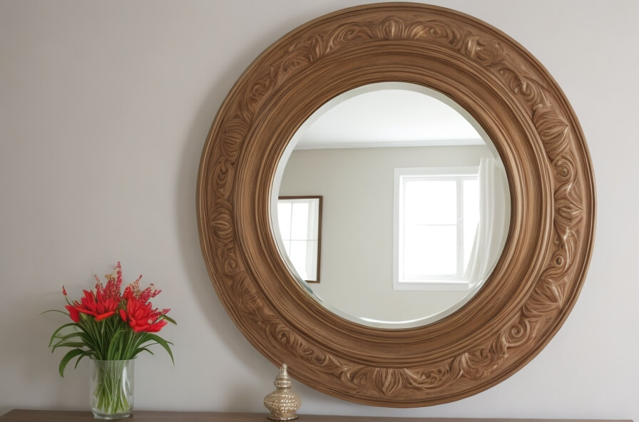 Reflecting Beauty Ornate Round Mirror Design