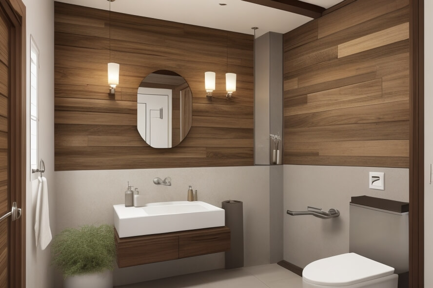 Rustic Elegance Wood Accent Wall Designs for Luxurious Bathrooms