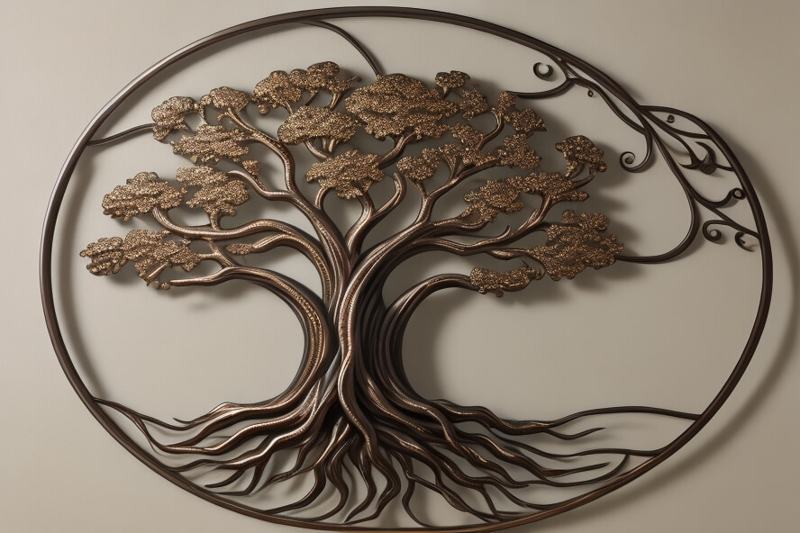 Rustic Resonance Tree of Life Metal Wall Plaque for Home Charm