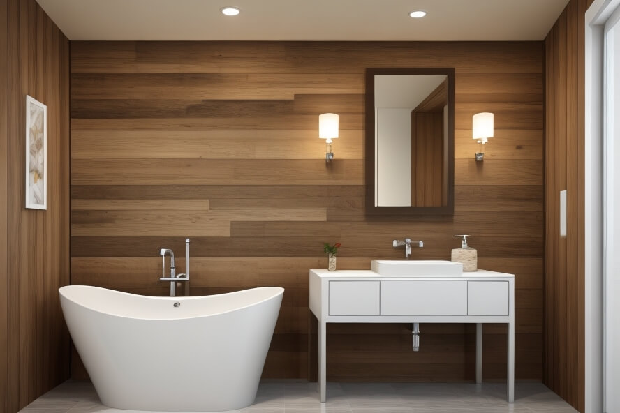Scandinavian Simplicity Wood Accent Wall Concepts for Bathrooms