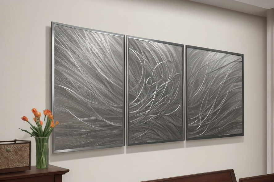 Silver Abstract Fusion Modern Metal Wall Hanging