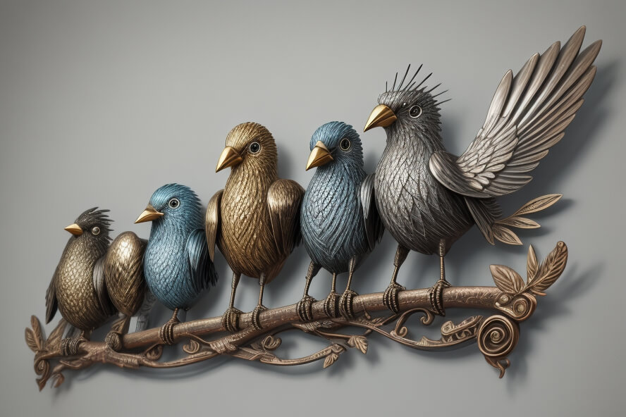 Steel Symphony Experiencing Birds in Flight Through Metal Wall Art