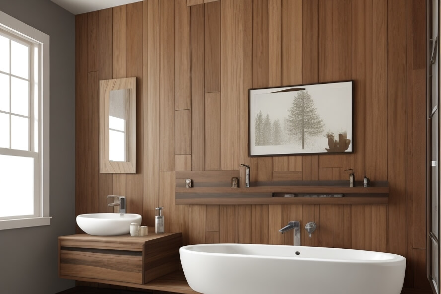 Vintage Vibes Retro Wood Accent Wall Ideas for Bathrooms