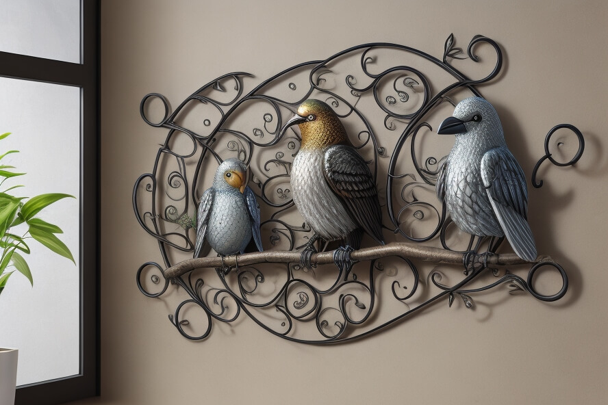Welded Whimsy Unveiling Playful Metal Birds on Display