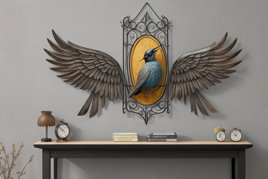 Welded Wings Embracing Industrial Chic with Metal Bird Art