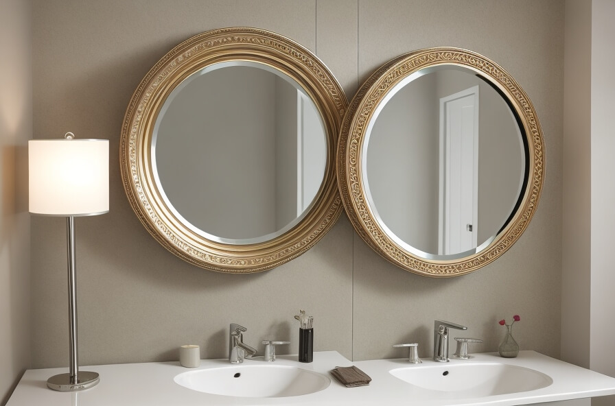 Whimsical Reflections Round Mirror with Decorative Accents