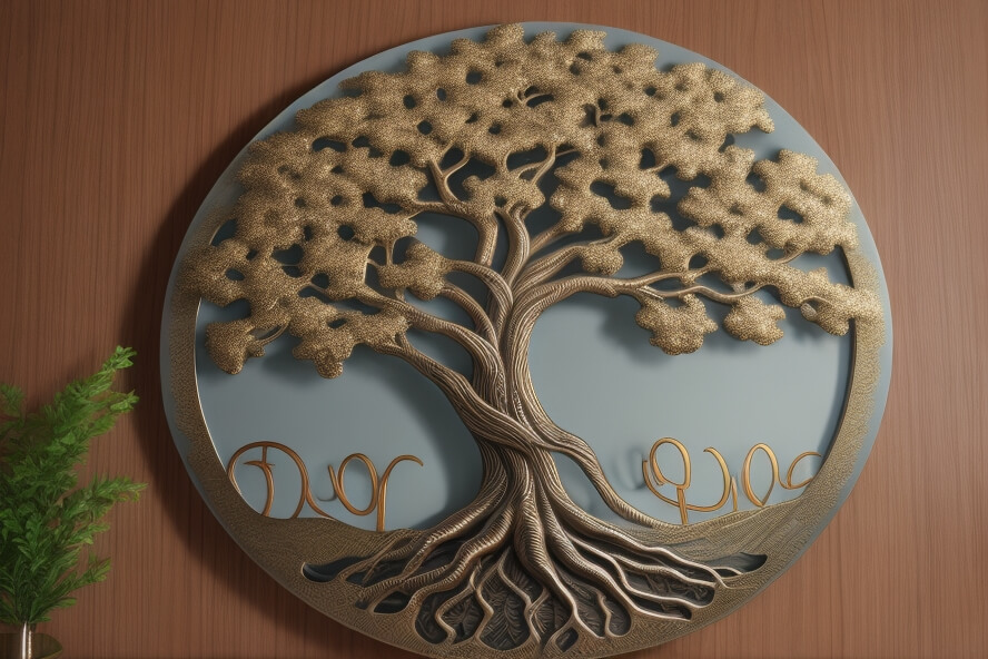 Whimsical Wanderlust Artistic Tree of Life Metal Wall Decor