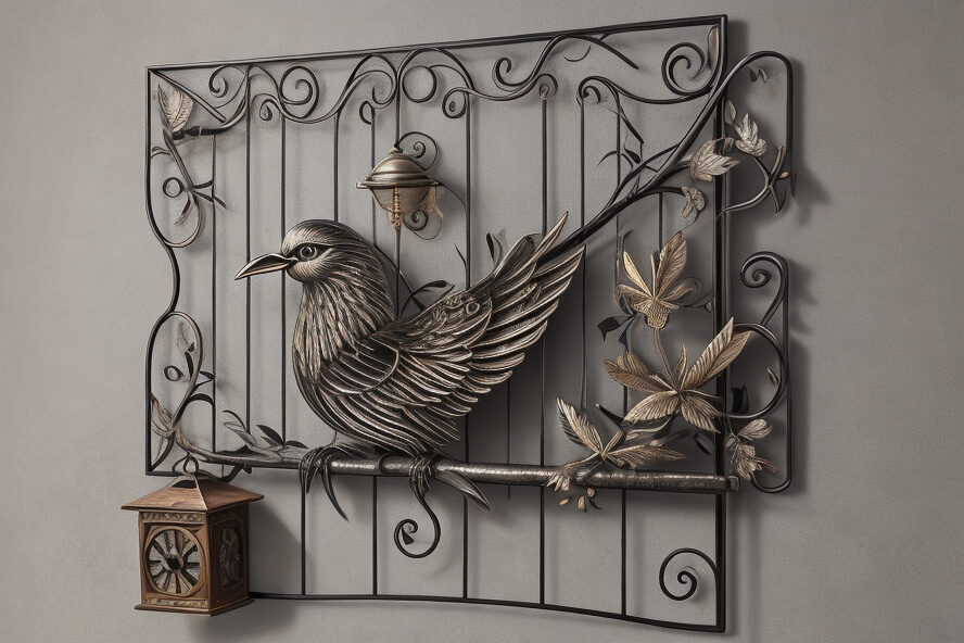 Winged Impressions Reveling in Striking Metal Birds Wall Ensemble
